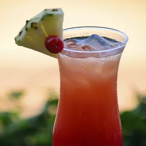 Image of glass filled with cuba Rum Runner and with ice