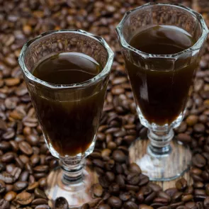 Two glass filled with blazer cocktail 