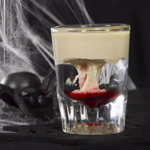 A glass of Brain Hemorrhage garnished