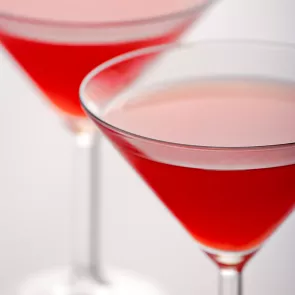 Glass of strawberry Tease Martini